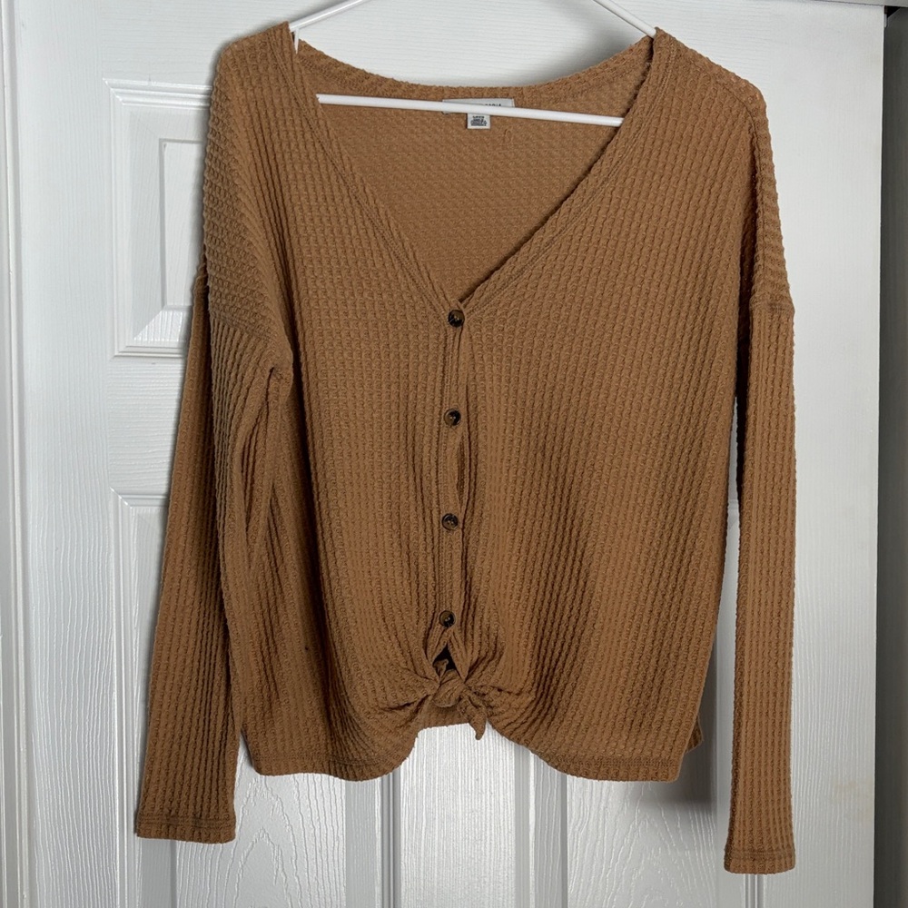 American Eagle Outfitters Tan Button-Up Cardigan
